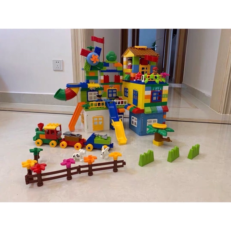 Đồ chơi xếp hình lâu đài size lego Duplo , mô hình xây dựng lắp ráp cho bé thoả sức sáng tạo phát triển tư duy