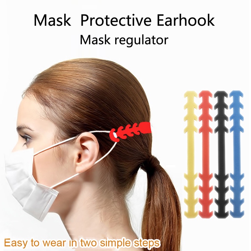 1 Cặp Dây Đeo Khẩu Trang Silicone Mềm Chống Trượt Có Thể Điều Chỉnh