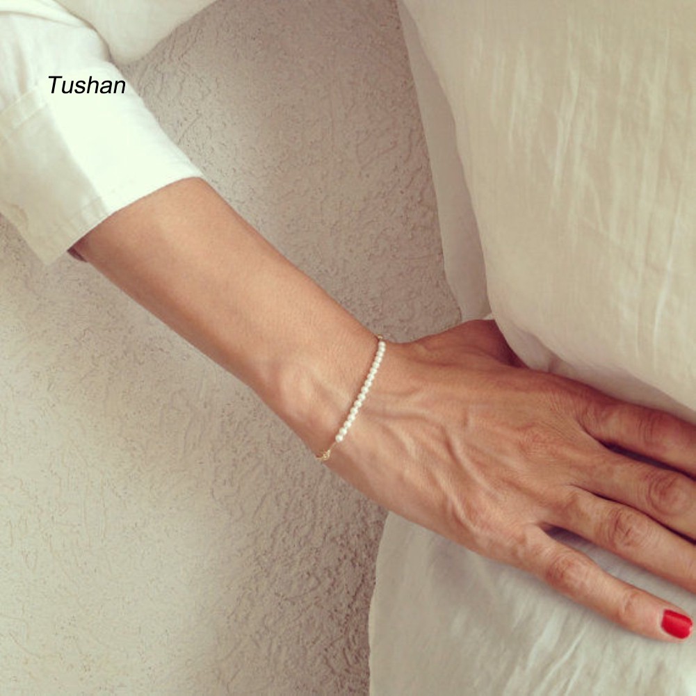 Vòng Tay Chuỗi Hạt Ngọc Trai Nhân Tạo Thời Trang Cho Nữ