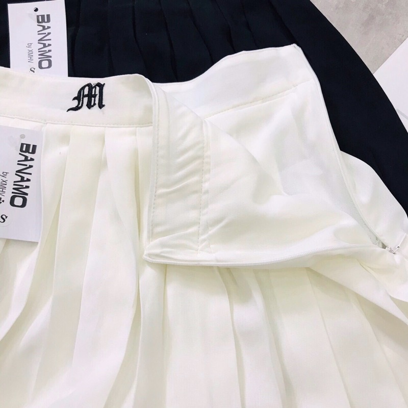 Chân váy xếp ly phong cách âu mỹ❤GIẢM 30%❤️Chân váy tennis trắng đen trơn ngắn nữ họa tiết thêu | BigBuy360 - bigbuy360.vn