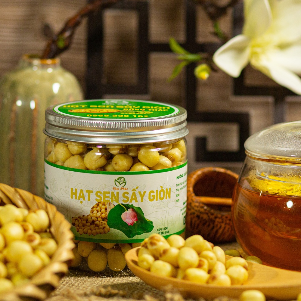 Hạt Sen Sấy Giòn, Được Sấy Bằng Công Nghệ Sấy Lạnh Độc Quyền, Món Ăn Vặt Vô Cùng Tốt Và Tiện Lợi
