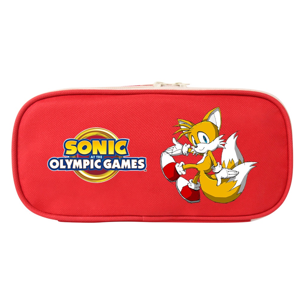 Túi Đựng Bút Vải Canvas Đa Năng Họa Tiết Hoạt Hình Sonic The Hedgehog Cho Học Sinh