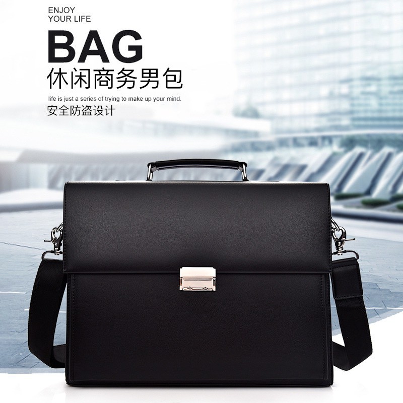 Túi xách cặp công sở da bò T54 khóa số 38x30x8cm bảo hành da 12 tháng (Nâu-Đen) | BigBuy360 - bigbuy360.vn