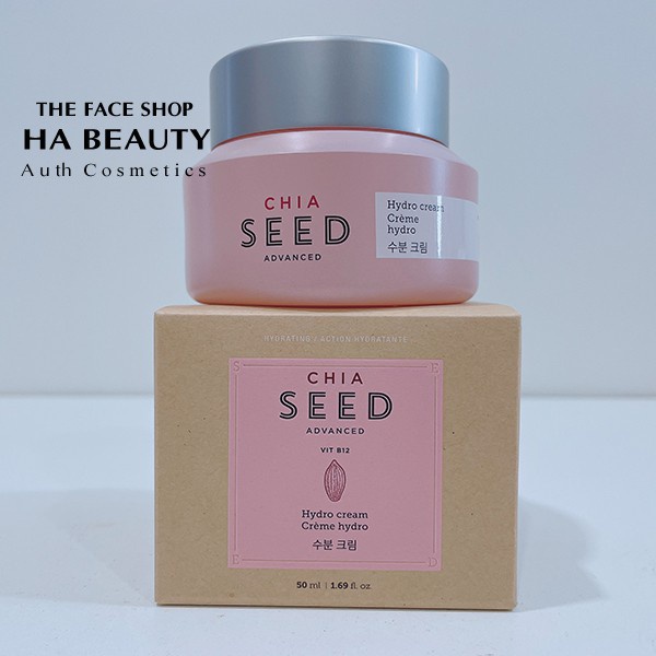 Kem dưỡng ẩm sáng mịn da trắng da phục hồi da hư tổn The Face Shop Chia Seed Hydro Advanced Hydro Cream 50ml