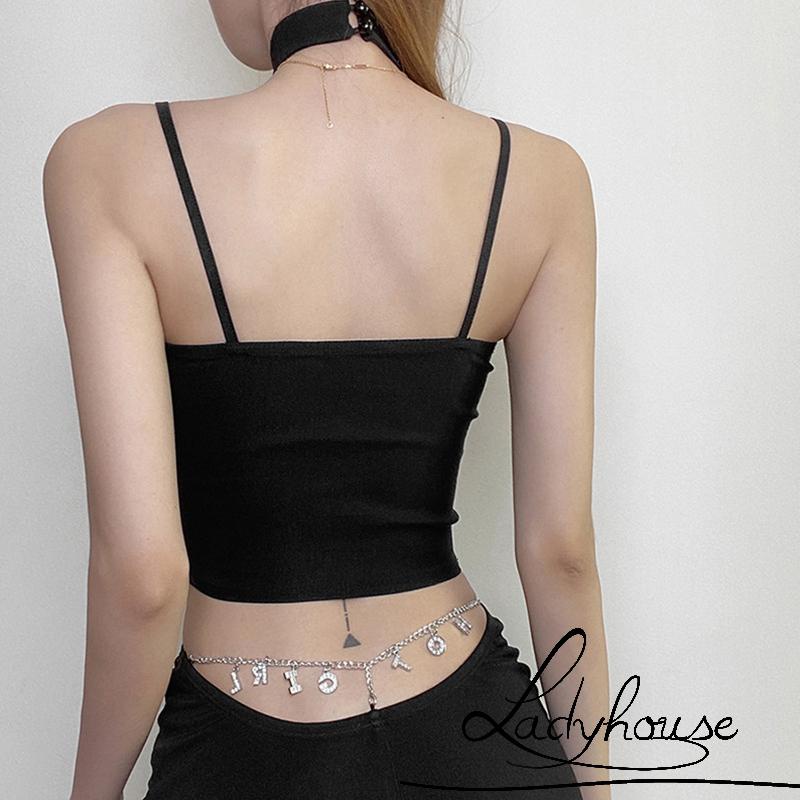 Áo Hai Dây Mỏng Mùa Hè Ôm Dáng Với Hai Dây Hở Lỗ Cho Nữ