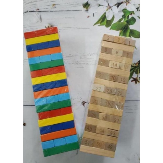 [48 Thanh] ~ Rút Gỗ Màu - Rút gỗ Số - Đồ chơi Giải Trí cho bé và phụ huynh