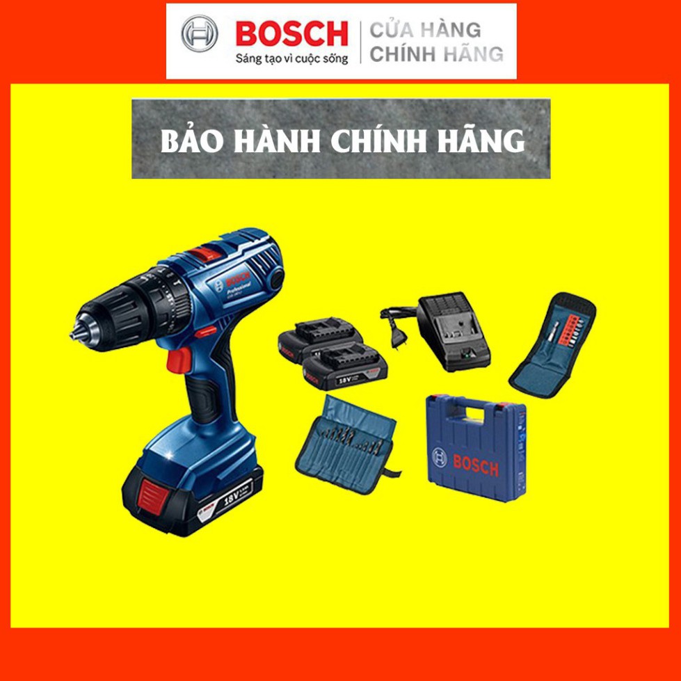 [HÀNG CHÍNH HÃNG] Máy Khoan Vặn Vít Động Lực Dùng Pin Bosch GSB 180-LI + Phụ Kiện
