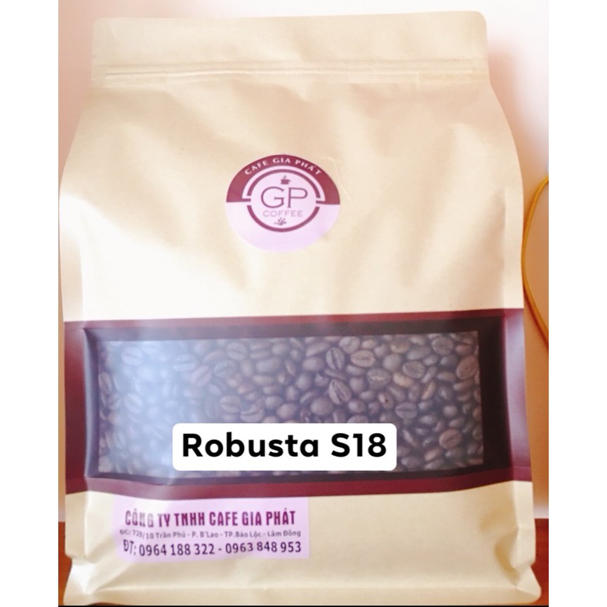 Cà phê hạt rang mộc Robusta (S18)_túi 1 kg (Mua nhiều giảm giá)