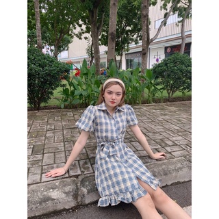 Đầm caro cột dây