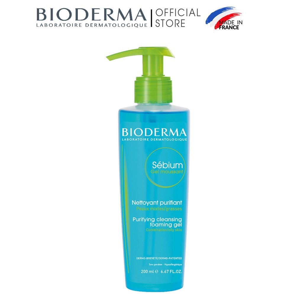 Gel Rửa Mặt Bioderma Sébium Gel Moussant Dành Cho Da Dầu & Hỗn Hợp 45ml 200ml