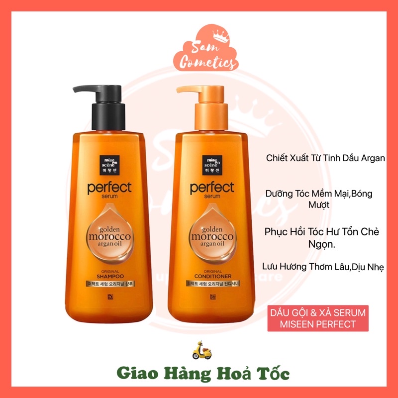 Dầu Gội &amp; Dầu Xả Dạng Serum Giàu Dưỡng Chất Mise En Scene Perfect Serum 680ml