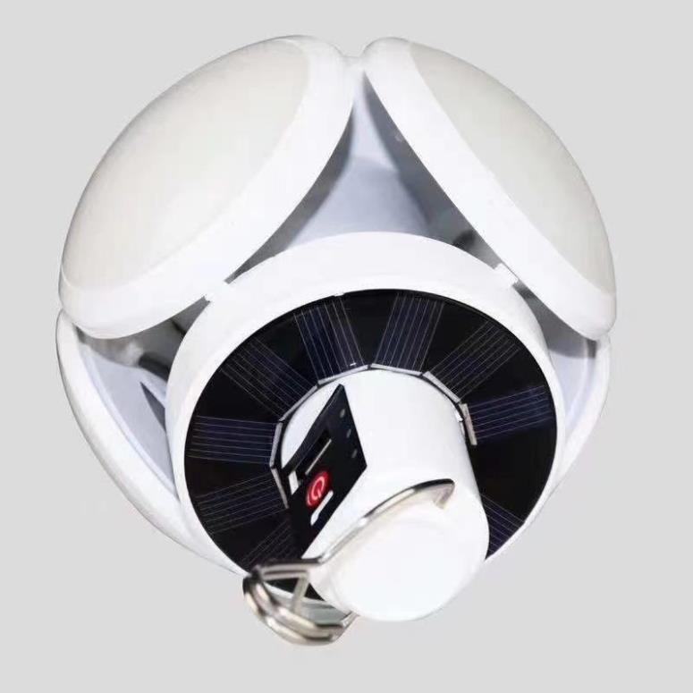 Bóng Đèn Led 4 Cánh 5 Bóng Năng Lượng Mặt Trời, Đen LTích Điện Công Suất 40W, Siêu Sáng Tích Điện Ngoài Trời