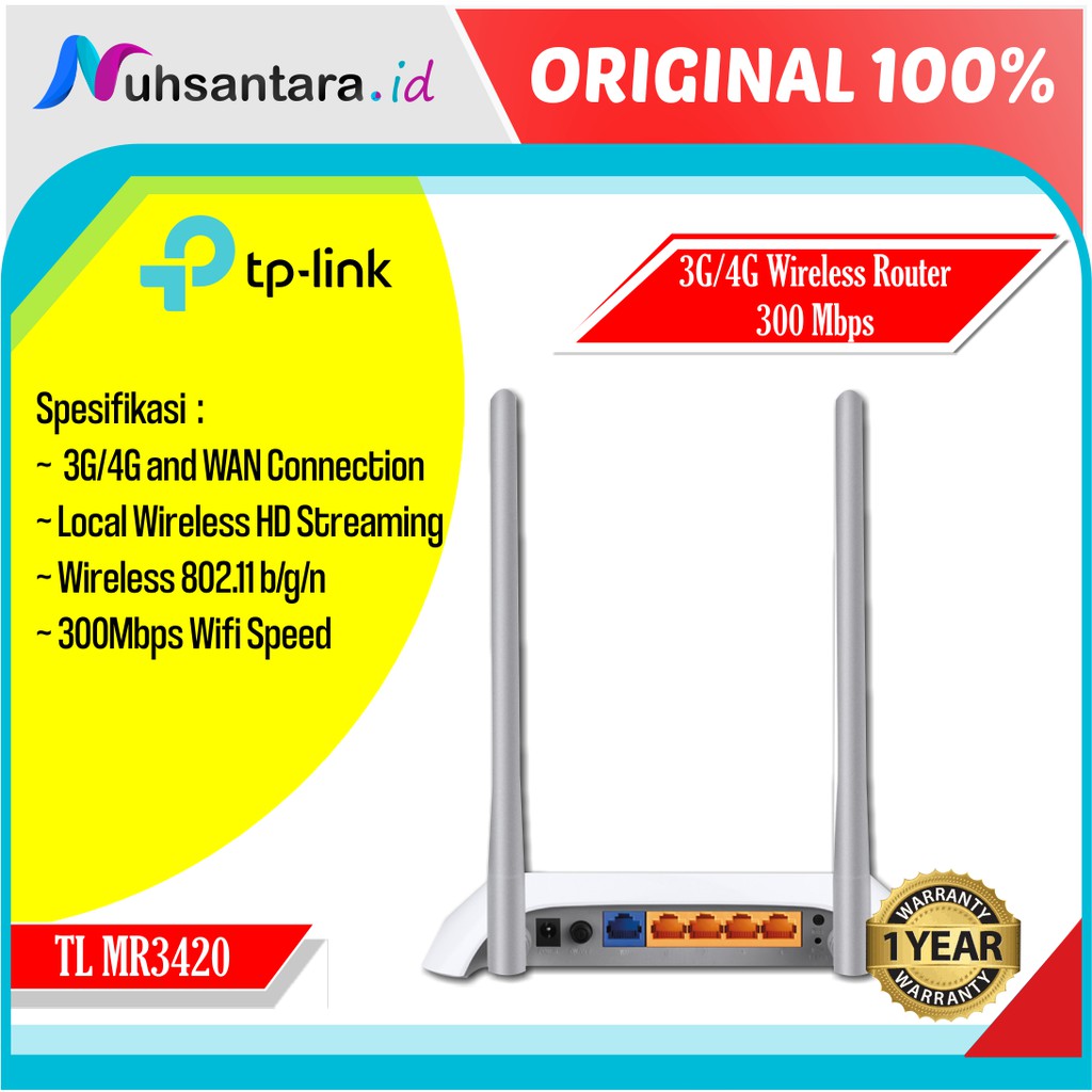 Bộ Phát Wifi Không Dây Tp-Link Tl-Mr3420 300mbps 3g / 4g