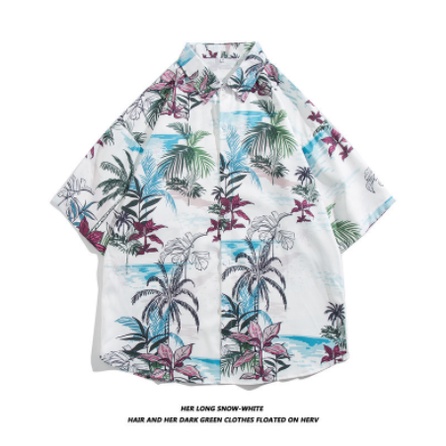 Áo sơ mi nam đi biển Hawaii cộc tay, thích hợp cho đi biển, thời trang, kiểu dáng rộng rãi, Hung Tubes.