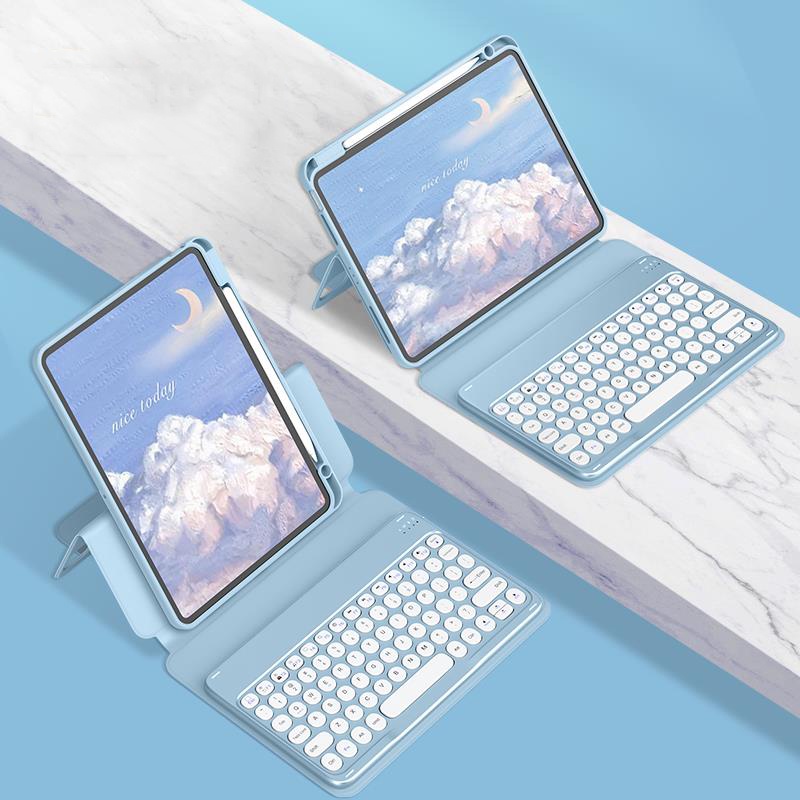 Tro 360° Ốp Máy Tính Bảng Có Bàn Phím Không Dây Lật Tự Động Bật / Tắt Màn Hình Thông Minh Cho iPad Mini 6 2021 8.3 inch