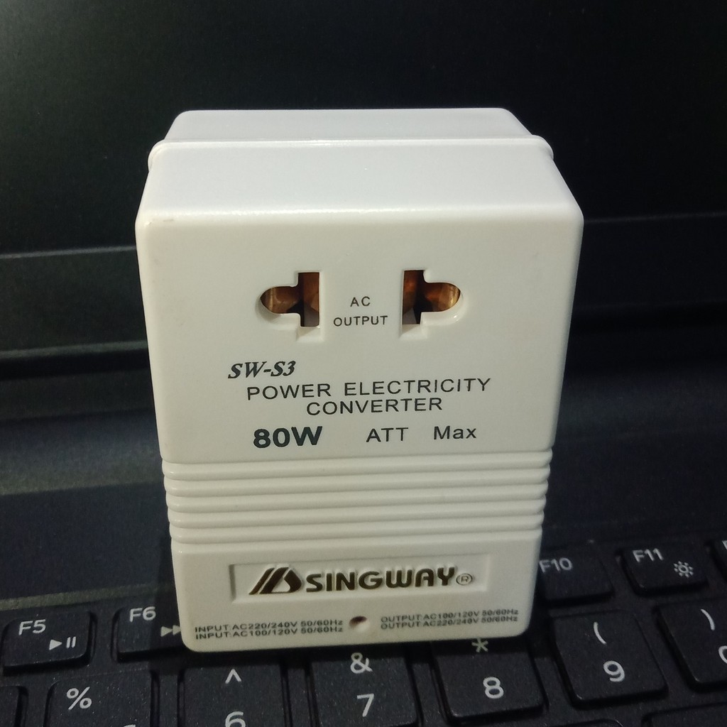 Cục Đổi Nguồn Điện 220v sang 110v d&agrave;nh cho m&aacute;y tăm nước | SINGWAY 80 Watt