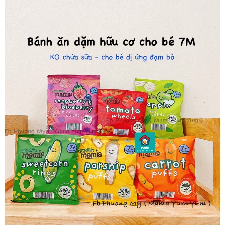 Date 7,10/2022 Bánh snack ăn dặm Organic Mamia cho bé 7 tháng của UK Anh