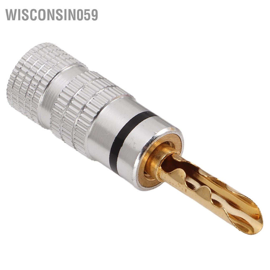 Wisconsin059 4mm Banana Plugs Gold Plated Brass Welding Free Connector for 12 to 18 AWG Speaker Wire