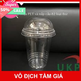 50 cốc nhựa 250ml + nắp cầu - dùng đựng cafe nâu đá, đen đá