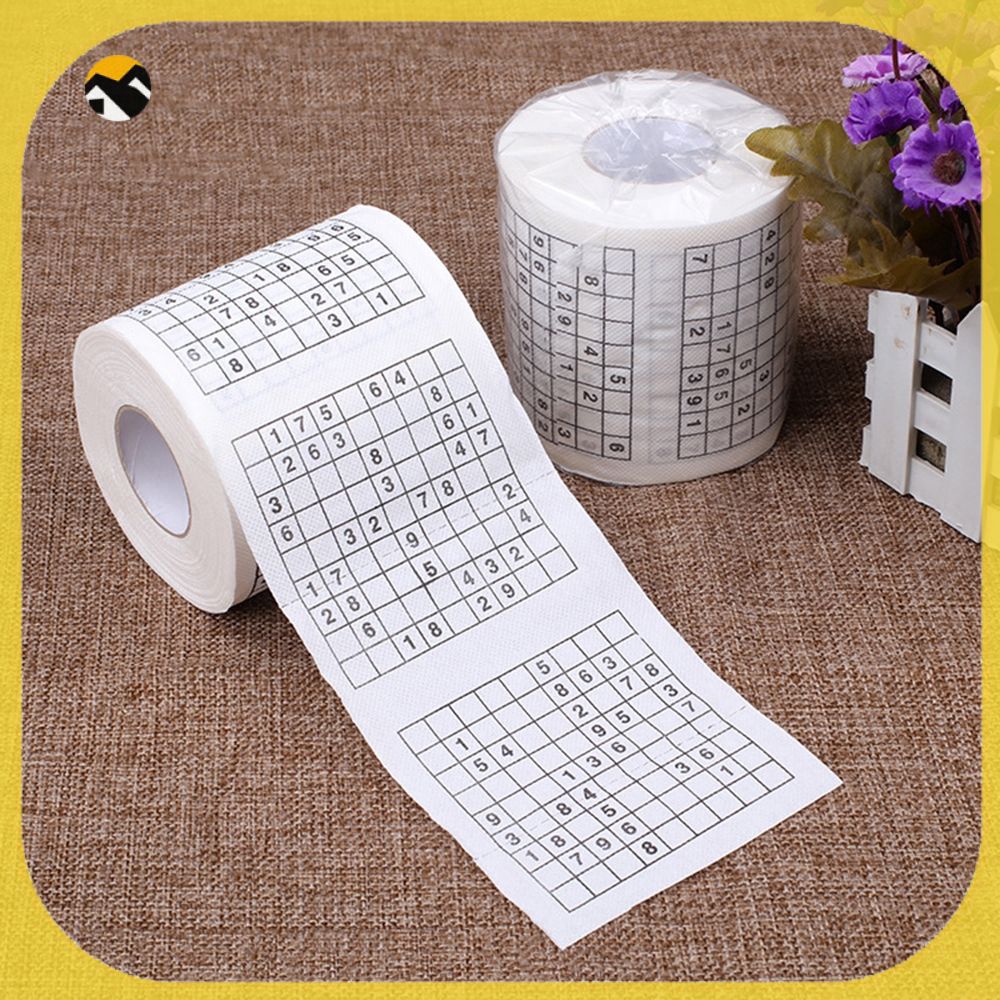 Cuộn giấy vệ sinh 2 lớp mềm in số Sudoku vui nhộn mới lạ phù hợp sử dụng phòng tắm nhà vệ sinh