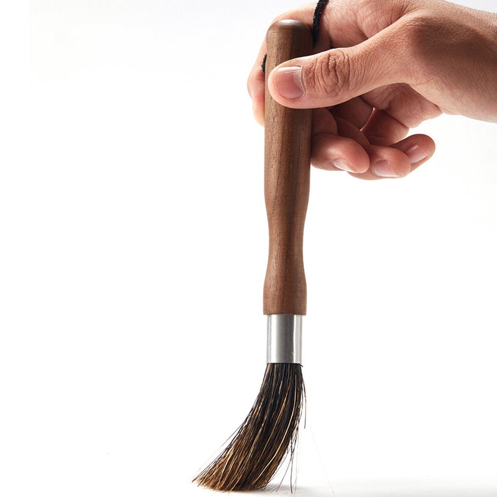 Chổi Quét Bụi Máy Xay Cà Phê Malcom Tay Cầm Gỗ Lông Mềm Tự Nhiên