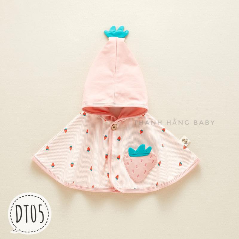 Áo Choàng Cánh Dơi Cotton, Áo Choàng Cho Bé Chống Nắng Tránh Gió Thanh Hằng Baby 7 Đến 15 Kg