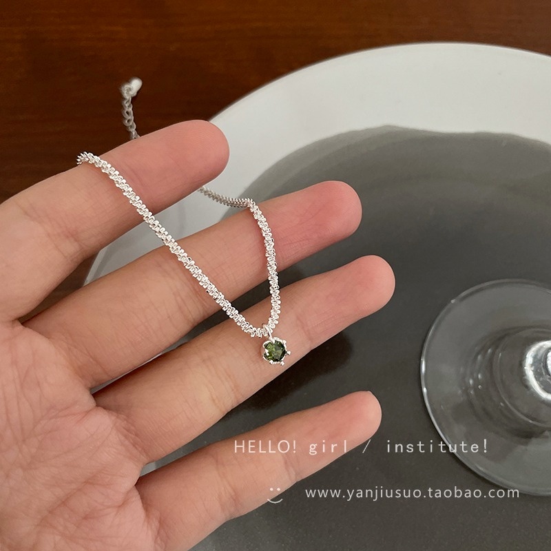 Vòng cổ Bạc Đính Kim Cương Lấp Lánh Thời Trang Hàn Quốc Cho Nữ