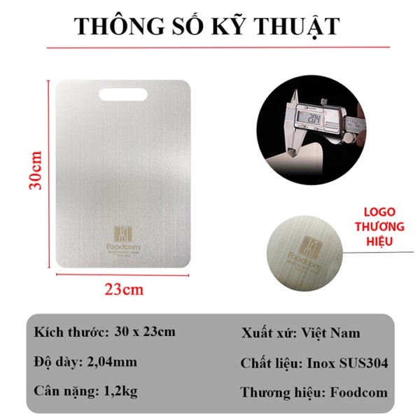 Thớt inox 304 chống ẩm mốc, kháng khuẩn, không xước dăm