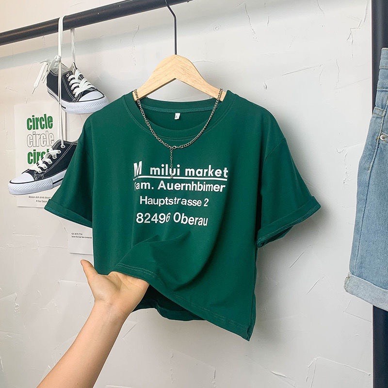 Áo Thun Nữ ❤️FREESHIP❤️ Áo Croptop in chữ siêu xinh