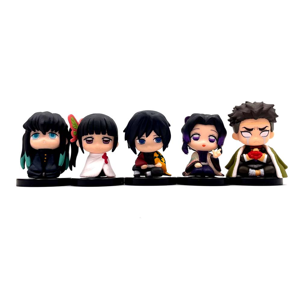 Set 5 mô hình nhân vật anime Demon Slayer Nezuko Zenitsu Hashibira Inosuke