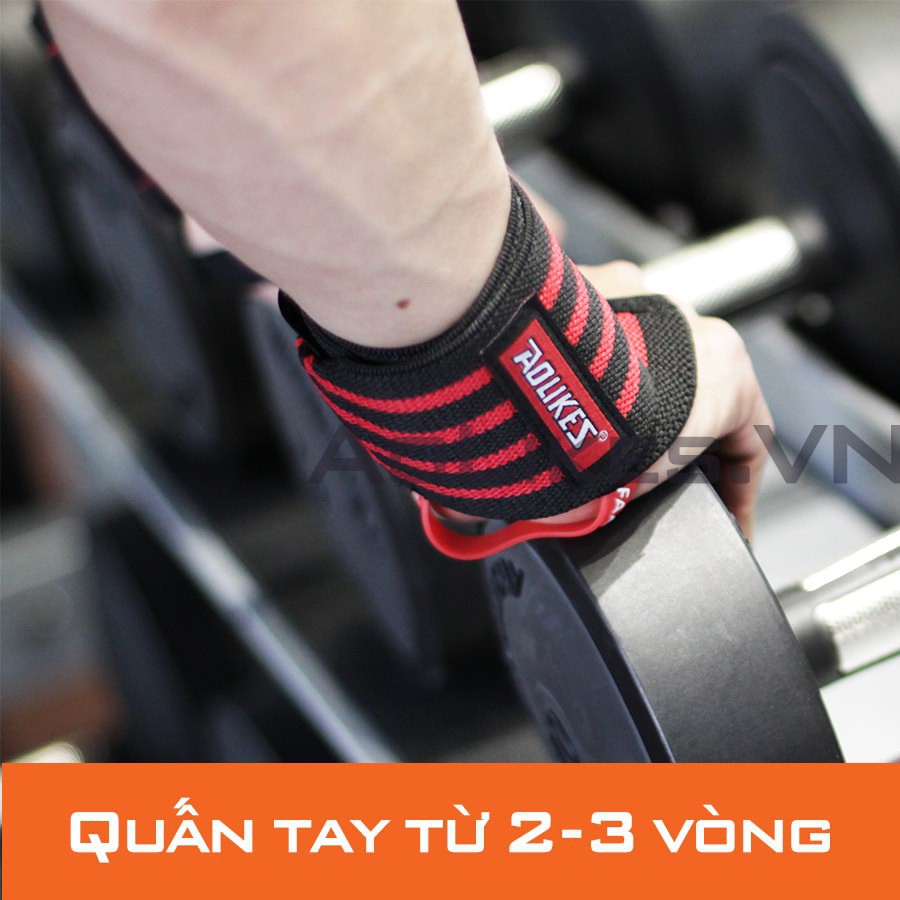 [Mã FAMAYMA2 giảm 10K đơn 50K] [1 ĐÔI] Quấn Cổ Tay Aolikes A-1539 | Dài 60cm Bảo Vệ Tập Gym Cao Cấp Chính Hãng