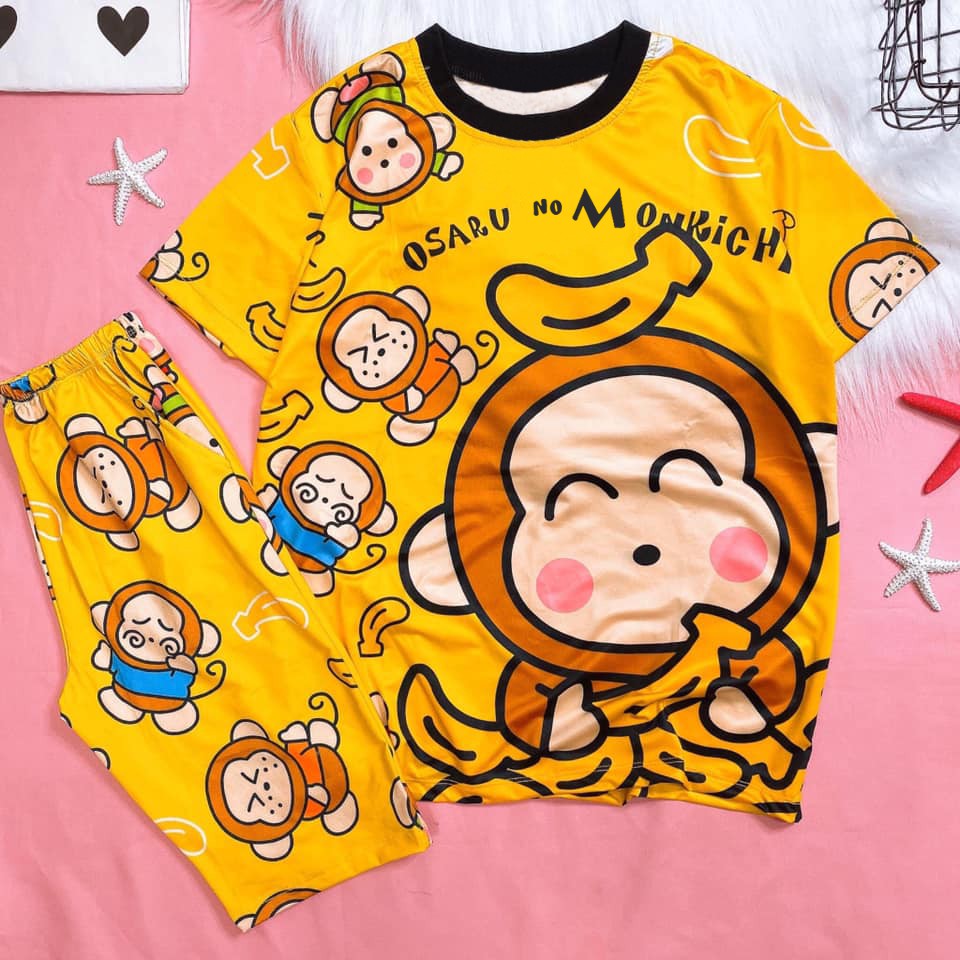 Đồ Bộ thun lạnh in 3D cao cấp, Size 45kg đến 68kg