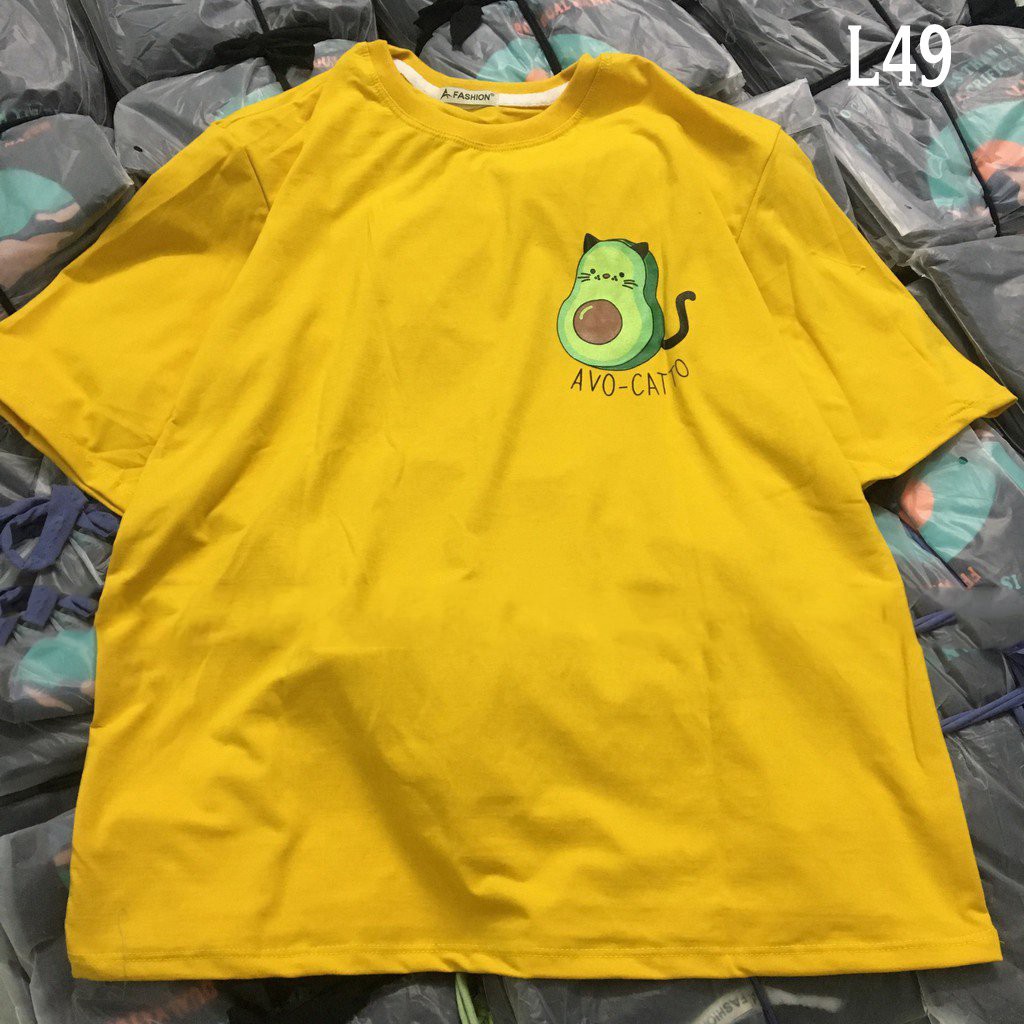 Áo thun 𝑭𝒓𝒆𝒆𝒔𝒉𝒊𝒑 Áo phông form rộng dáng Unisex L49, mặc lớp, nhóm, cặp in hình QUẢ BƠ MÈO AVO CATTO.