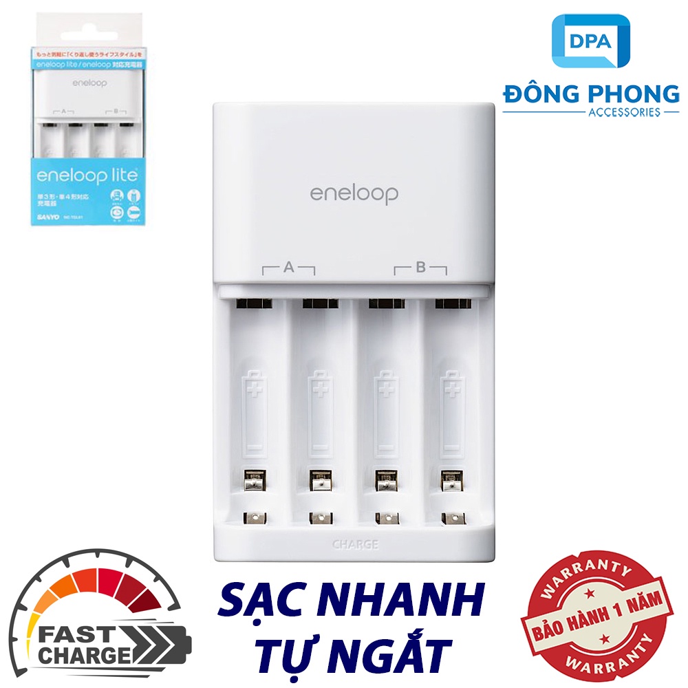 Dock Sạc Nhanh Eneloop Lite Sạc Pin AA / AAA Chính Hãng