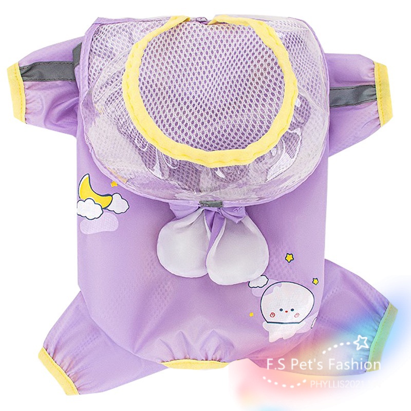 Áo Mưa Thoáng Khí Cỡ Vừa In Họa Tiết Hoạt Hình Đáng Yêu Cho Thú Cưng