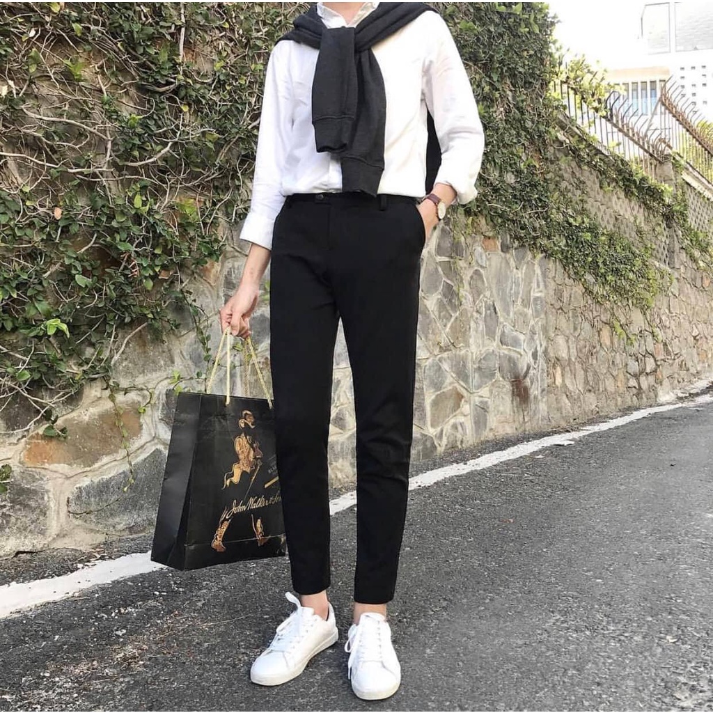 Quần Trouser Pant - Quần âu đen dáng ôm Hàn Quốc - Vải Co Giãn Nhẹ Chống Nhăn