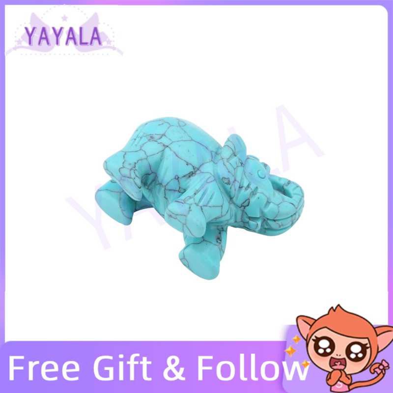 YAYALA 1x Hand Carved Natural Stone Jade Elephant Mini Animal Statue Gemstone Figurines