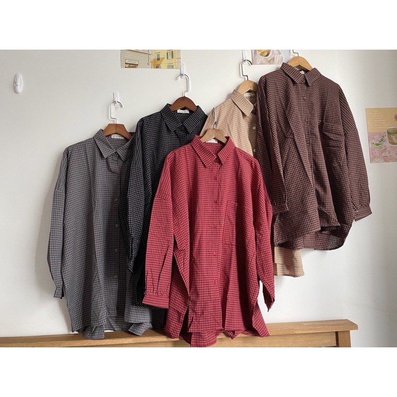 Áo sơ mi kẻ CARO NHÍ tay rộng - 5 nàu kẻ | BigBuy360 - bigbuy360.vn