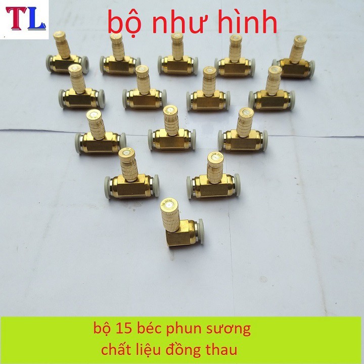 bộ 15 béc phun sương bằng đồng - béc phun sương