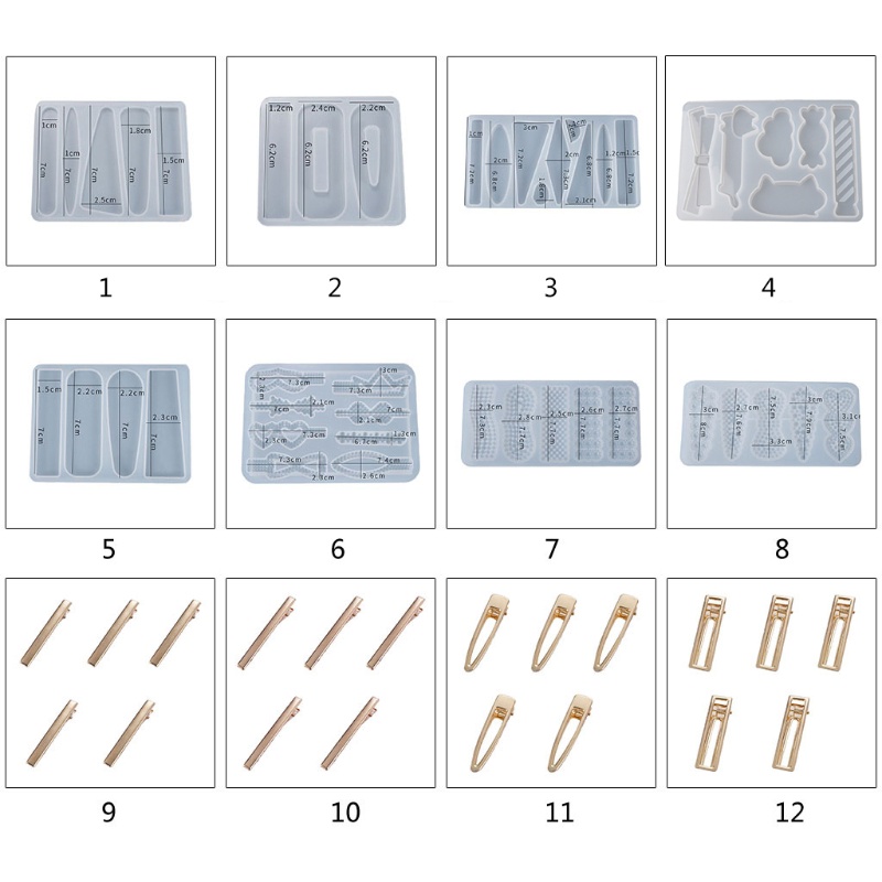 Khuôn Silicone Làm Kẹp Tóc Nhựa Resin DIY