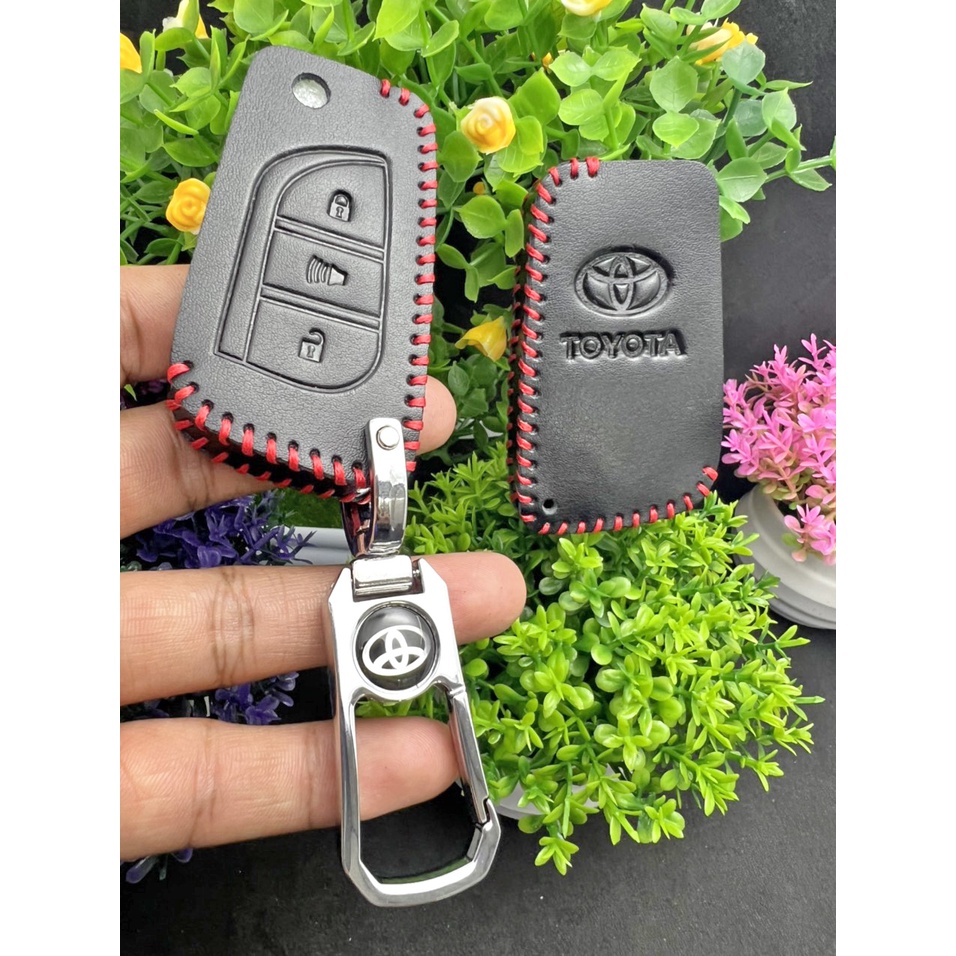 Bao Da chìa khóa gập ô tô Toyota Fortuner 2019,Atis, Innova gập 3 nút  Type 2 - TOY30 6B3