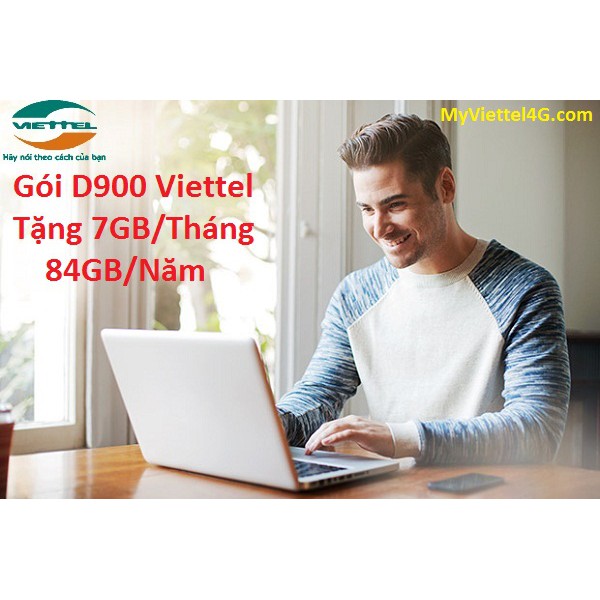 Sim 4G Viettel trọn gói 1 năm D900 7Gb/tháng