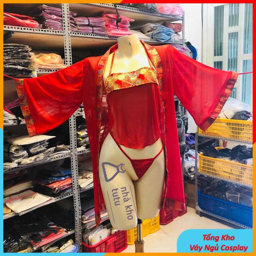 Bộ Đồ Ngủ Cosplay Tân Nương Cổ Trang - Võ Tắc Thiên Choàng + set Yếm Siêu mịn đẹp | BigBuy360 - bigbuy360.vn