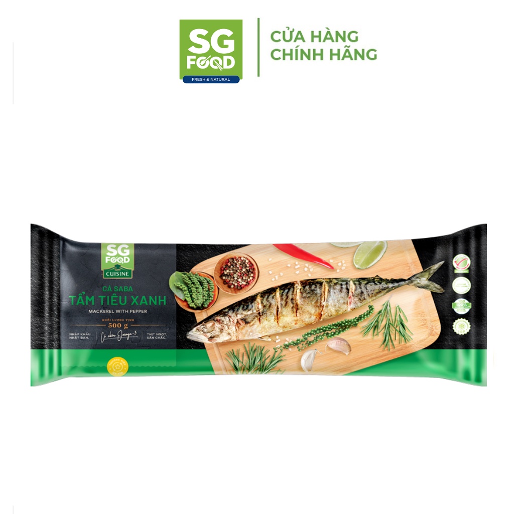 Cá saba SG Food tiêu xanh 500 - 600g