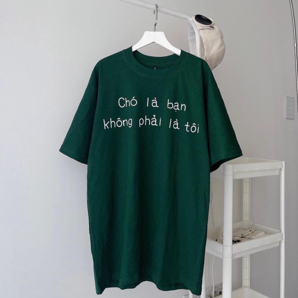 Áo phông tay lỡ Chó Là Bạn HOTHIT nam nữ form rộng chất cotton su hình in sắc nét phong cách Hàn Quốc