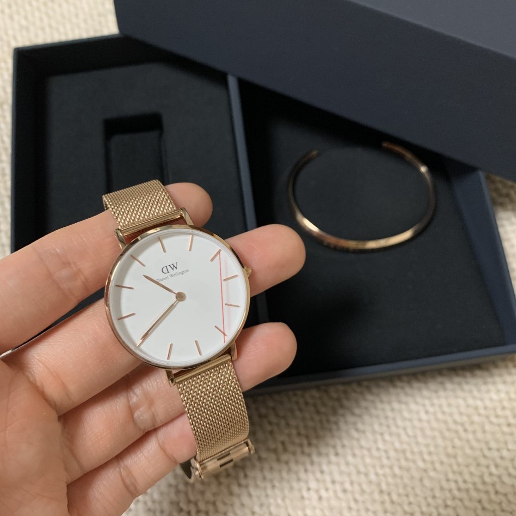 [𝐆𝐈𝐅𝐓 𝐒𝐄𝐓]Đồng Hồ Nữ Daniel Wellington Classic Petite Melrose White + Vòng Tay DW Cuff  Chính Hãng - OtisWatch