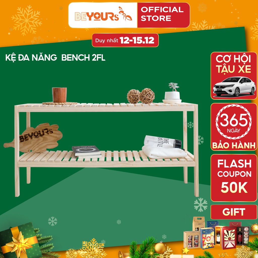 Kệ Đa Năng Bằng Gỗ BEYOURs Bench 2FL Để Sách Giày Dép Đựng Đồ Dễ Dàng Lắp Ráp Phòng Khách, Phòng Ngủ