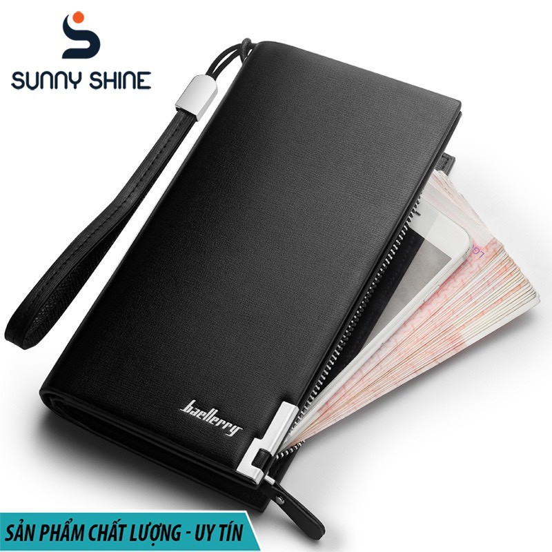 Bóp Ví da Cầm Tay Nam Nữ dáng đứng dài sang trọng xinh xắn Unisex Baellerry Thời Trang Cao Cấp VNA102 | BigBuy360 - bigbuy360.vn