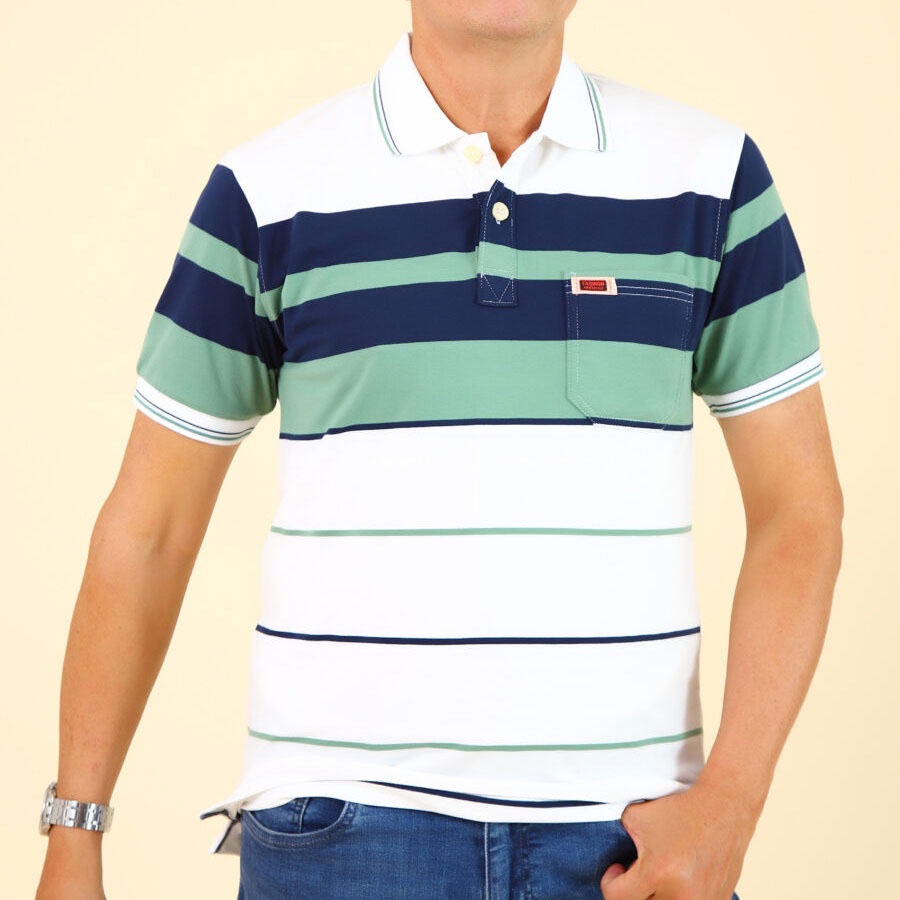 Áo Polo Nam Trung Niên Có Túi Vải Cotton Mặc Mát Thấm Mồ Hồi- Áo Polo Nam Có Túi