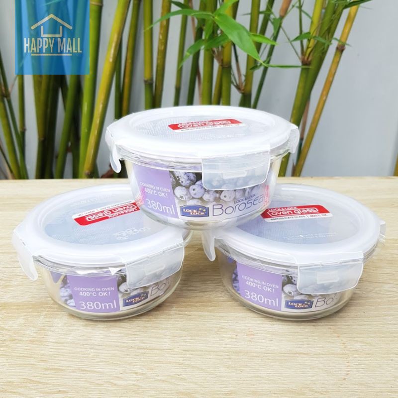 Set 3 hộp thủy tinh Lock&amp;Lock Ovenglass dung tích 380ml